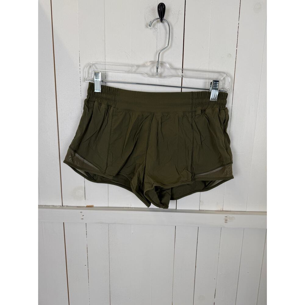 Lululemon Green Athletic Shorts Size 6 Nylon Pre-Owned